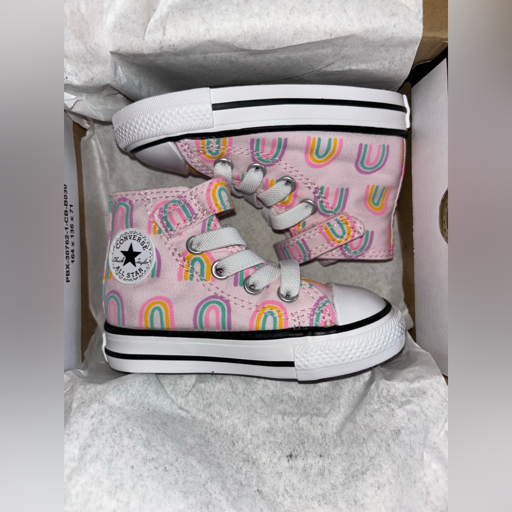 Rainbow converse cute high top summer spring shoe